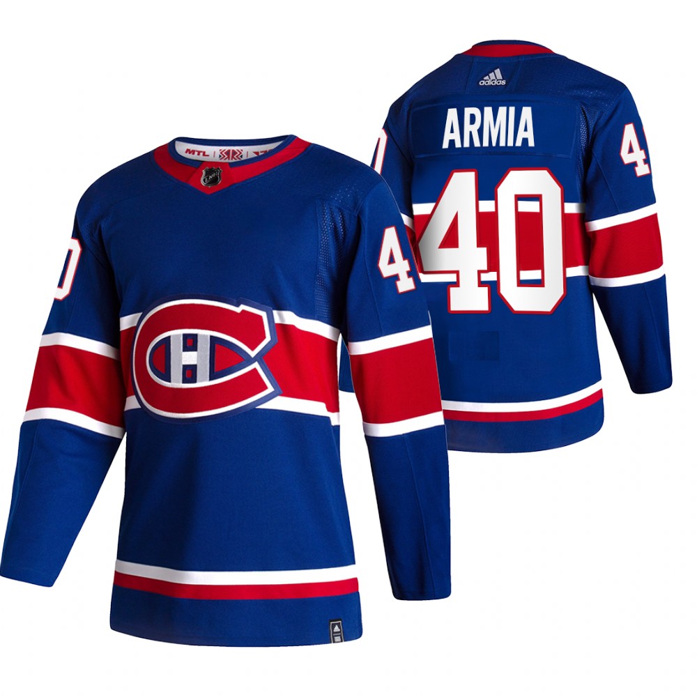 2021 Adidias Montreal Canadiens #40 Joel Armia Blue Men  Reverse Retro Alternate NHL Jersey->montreal canadiens->NHL Jersey